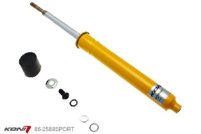 86-2588SPORT, Koni Sport schokdemper Vooras, Suzuki Swift, 1989-1996, Sedan 1.6-16V + Hatchback 1.0, 1.3, types EAA35, EAB35, EAH35, EAA44, EAB44, AH14, AJ14, Demping instelbaar, alleen voor montage (in uitgebouwde toestand), Standaard lengte , verlaging tot max. -40mm
