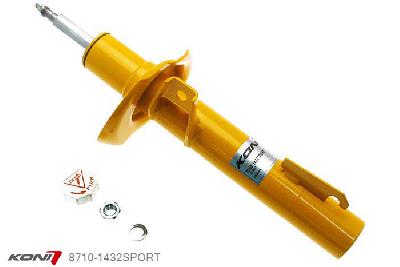 8710-1432SPORT, Koni Sport schokdemper Vooras, VW excl. GTI, 4-Motion en DDC Susp., 2008-2012, Voor: alleen voor 50mm diameter veerpoten, Demping instelbaar  d.m.v. stelknop, Standaard lengte , verlaging tot max. -40mm