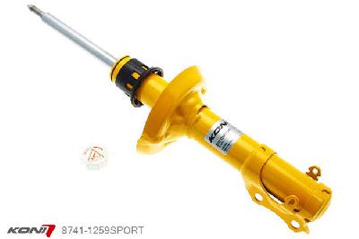 8741-1259SPORT, Koni Sport schokdemper Vooras, VW GTI (8V, 16V, TDI) en VR6, excl Syncro, 08/1991-09/1997, alleen voor modellen met 5-gaats wielen (Plus-ophanging), Demping instelbaar  d.m.v. stelknop, Standaard lengte , verlaging tot max. -40mm