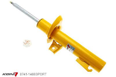 8741-1488SPORT, Koni Sport schokdemper Vooras, VW Touran, excl. Cross Touran, 09/2010-2014, Voor: alleen voor 55mm diameter veerpoten, Demping instelbaar  d.m.v. stelknop, Standaard lengte , verlaging tot max. -40mm