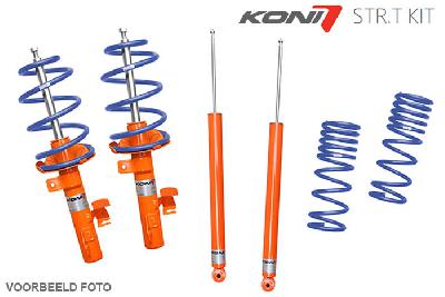 1120-0086, Koni STR.T Kit VW Jetta 6, 2010-2014, Voor-as gewicht v.a. 981 kg, tot 1020 kg, voor: alleen voor 50mm diameter veerpoten, Verlaging : 35mm, Set van 4 Koni STR.T schokdempers met H&R verlagingsveren