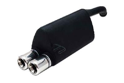 Ulter Sport, Einddemper, Staal, Dubbel Rond 80mm, Kia, PICANTO, 1.0 45kW, 1.1 48kW, 04-, Past op originele middendemper/katalysator