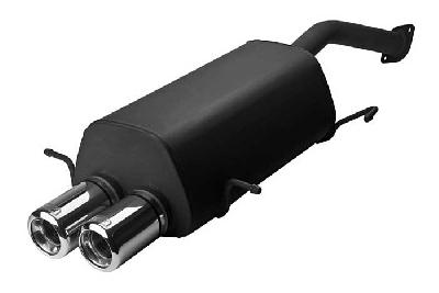 Ulter Sport, Einddemper, Staal, Dubbel Rond 80mm, Mazda, MX3, 1.8 V6 97/100kW, 91-99, Past op originele middendemper/katalysator