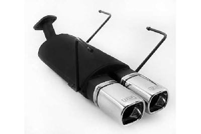 Ulter Sport, Einddemper, Staal, Dubbel Rechthoek 80x65mm, Nissan, ALMERA, 1.4 55/64kW, 1.6 66/73kW, 07/95-02/00   HATCHBACK, Past op originele middendemper/katalysator