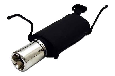 Ulter Sport, Einddemper, Staal, Enkel Rond 100mm, Nissan, ALMERA, 1.5i 16V 72kW, 1.8i 16V 82kW, 02/00-  HATCHBACK, Past op originele middendemper/katalysator