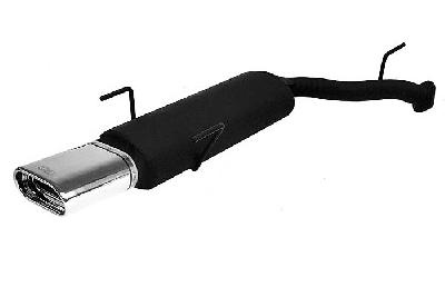 Ulter Sport, Einddemper, Staal, Enkel plat ovaal 145x75mm, Opel, VECTRA-B  (facelift), 1.6 16V 74kW, 1.8 16V 92kW, 2.0 16V 108kW, 09/99-09/2002, Hatchback.  Sedan, Past op originele middendemper/katalysator
