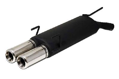 Ulter Sport, Einddemper, Staal, Dubbel Rond 80mm, Opel, ASTRA-F, 1.4 60kW, 1.4 16V 66kW, 1.6i 52/55kW, 1.6i 16V 74kW, 09/96-  COMBI, Past op originele middendemper/katalysator