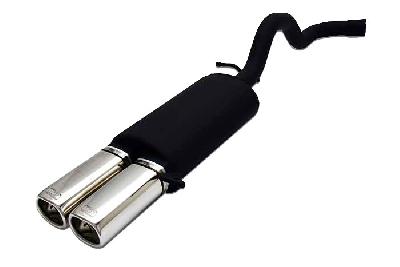 Ulter Sport, Einddemper, Staal, Dubbel Rechthoek 80x65mm, Seat, IBIZA, 1.9SDi 47kW, 1.9TDi 55/66kW, 06/96-99  PARALLEL HOOKS, Past op originele middendemper/katalysator