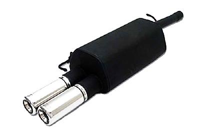 Ulter Sport, Einddemper, Staal, Dubbel Rond 80mm, Skoda, SUPERB, 1.8T 110kW, 2.0 85kW, 1.9TDi 74/96kW, 2002-, Past op originele middendemper/katalysator