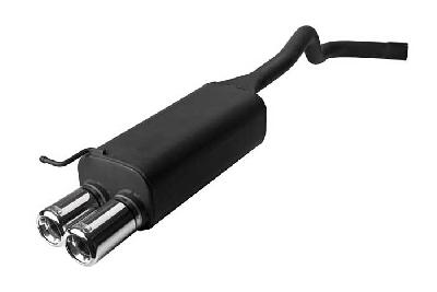 Ulter Sport, Einddemper, Staal, Dubbel Rond 80mm, Skoda, ROOMSTER, 1.2 47/51kW, 1.4 55/63kW, 1.6 77kW, 1.4 TDI 51/59kW, 1.9 TDI 77kW, 06-, Past op originele middendemper/katalysator