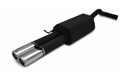 Ulter Sport, Einddemper, Staal, Dubbel Rechthoek 80x65mm, Skoda, OCTAVIA, 1.4 44/55kW, 1.6 55/74kW, 1.8 92kW, 2.0 85kW,, 10/96-05, HATCHBACK. COMBI, Past op originele middendemper/katalysator