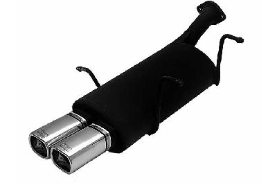 Ulter Sport, Einddemper, Staal, Dubbel Rechthoek 80x65mm, Suzuki, SWIFT, 1.0 37/39/41kW, 1.3 47//50/52/54kW, 89-05  SEDAN, Past op originele middendemper/katalysator