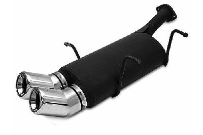 Ulter Sport, Einddemper, Staal, Dubbel Rond 80mm DTM, Suzuki, SWIFT, 1.0 37/39/41kW, 1.3 47//50/52/54kW, 89-05  SEDAN, Past op originele middendemper/katalysator