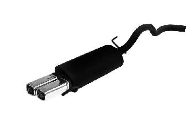 Ulter Sport, Einddemper, Staal, Dubbel Rechthoek 80x65mm, VW, POLO  6N, 1.0 33kW, 1.3 40kW, 1.4 44kW, 1.6 55kW, 95 - 01, Past op originele middendemper/katalysator