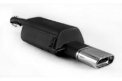 Ulter Sport, Einddemper, Staal, Enkel plat ovaal 145x75mm, VW, PASSAT 3B/3BG, 1.6 74kW, 1.8 20V 92kW, 1.8T 110kW, 1.9 TDi 66/81/85kW, Sedan. Variant, 96- 05, Past op originele middendemper/katalysator
