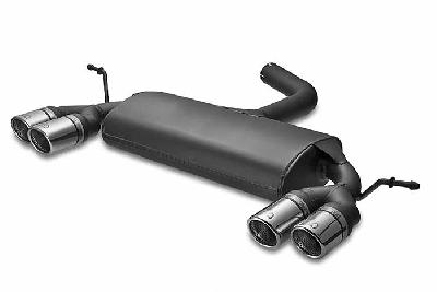 Ulter Sport, Einddemper L+R, Staal, Dubbel Rond 70mm, VW, GOLF V, 1.4 55kW, 1.4 FSi 66kW, 1.6 75kW, 1.6 FSi 85kW, 2.0 FSi 110kW, 2.0 Sdi 55kW, 1.9 TDi 66/77kW, 2.0 TDi 100/103kW, 2003-, Past op originele middendemper/katalysator