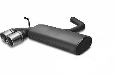 Ulter Sport, Einddemper, Staal, Dubbel Rond 90mm, VW, GOLF V, 1.4 55kW, 1.4 FSi 66kW, 1.6 75kW, 1.6 FSi 85kW, 2.0 FSi 110kW, 2.0 Sdi 55kW, 1.9 TDi 66/77kW, 2.0 TDi 100/103kW, 2003-, Past op originele middendemper/katalysator