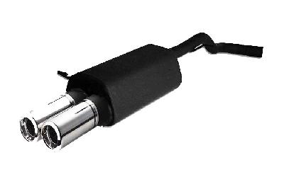 Ulter Sport, Einddemper, Staal, Dubbel Rond 80mm, VW, GOLF IV, 1.8T 110kW, 1.9 SDi 50kW, 10/97-06/04, Past op originele middendemper/katalysator