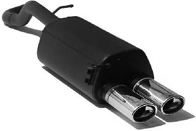 Ulter Sport, Einddemper, Staal, Dubbel Ovaal 95x65mm, VW, GOLF IV, 1.8T 110kW, 1.9 SDi 50kW, 10/97-06/04, Past op originele middendemper/katalysator