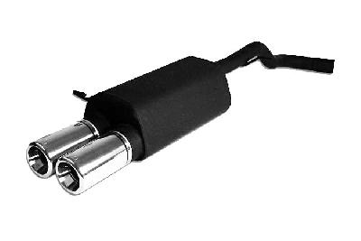 Ulter Sport, Einddemper, Staal, Dubbel Rond 100mm, VW, GOLF IV, 1.8T 110kW, 1.9 SDi 50kW, 10/97-06/04, Past op originele middendemper/katalysator