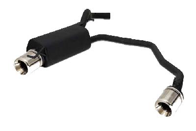 Ulter Sport, Einddemper L+R, Staal, Enkel Rond 100mm **, VW, GOLF IV, 1.8T 110kW, 1.9 SDi 50kW, 10/97-06/04, Past op originele middendemper/katalysator