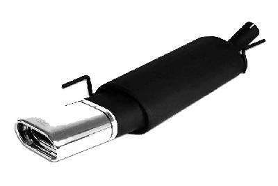 Ulter Sport, Einddemper, Staal, Enkel plat ovaal 145x75mm, VW, GOLF III, 1.6 74kW, 1.8 66kW, 2.0 85kW, 2.0 GTi 85kW, 1.9D 48kW z kat., 1.9SDi 47kW, 1.9TD 55kW, 1.9TDi 66kW, 93-97  HATCHBACK, Past op originele middendemper/katalysator