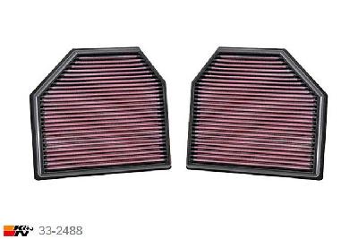 33-2488 K&N Luchtfilter, BMW M4 3.0 = set van 2 stuks, 2014-2015