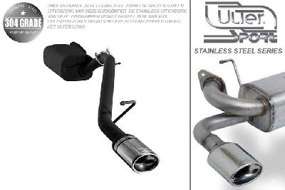 Ulter Sport, Einddemper, Geheel RVS, Enkel Ovaal 95x65mm, Ford, FOCUS II, 1.4 16V 59kW, 1.6 16V 74/85kW, 1.8 16V 92kW, 2.0 16V 107kW, 1.8 TDCi 85 kW, 2005-, COMBI, Pasklaar, Past op originele middendemper/katalysator
