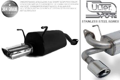 Ulter Sport, Einddemper, Geheel RVS, Enkel plat ovaal 145x75mmDTM, Honda, CRX DEL SOL, 1.6 16V 92kW, 09/92-, Pasklaar, Past op originele middendemper/katalysator