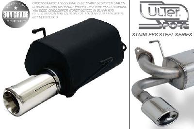 Ulter Sport, Einddemper, Geheel RVS, Enkel Rond 80mm, Honda, CRV, 2.0 94kW, 97-01, Pasklaar, Past op originele middendemper/katalysator