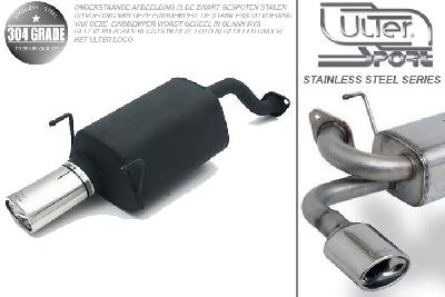 Ulter Sport, Einddemper, Geheel RVS, Enkel Ovaal 95x65mm, Honda, CIVIC V, 1.3 16V 55kW, 1.5i 16V 66kW, 1.6i 16V 92kW, 92-96  HATCHBACK, Pasklaar, Past op originele middendemper/katalysator