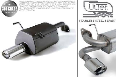 Ulter Sport, Einddemper, Geheel RVS, Enkel Ovaal 95x65mm, Honda, CIVIC V, 1.5i 16V 66kW, 1.6i 16V 92kW, 92-96   SEDAN, COUPE EJ1 EJ2, Pasklaar, Past op originele middendemper/katalysator