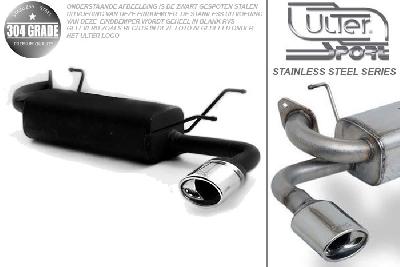 Ulter Sport, Einddemper, Geheel RVS, Enkel Ovaal 120x80mm, Mazda, MX5 typ NB, 1.6 81kW, 1.8 103kW, 98-, Pasklaar, Past op originele middendemper/katalysator