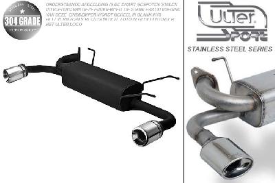 Ulter Sport, Einddemper L+R, Geheel RVS, Enkel Rond 100mm, Mazda, MX5 typ NB, 1.6 81kW, 1.8 103kW, 98-, Pasklaar, Past op originele middendemper/katalysator