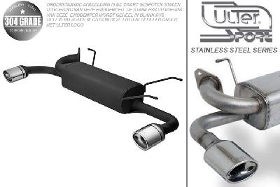 Ulter Sport, Einddemper L+R, Geheel RVS, Enkel Ovaal 120x80mm, Mazda, MX5 typ NB, 1.6 81kW, 1.8 103kW, 98-, Pasklaar, Past op originele middendemper/katalysator