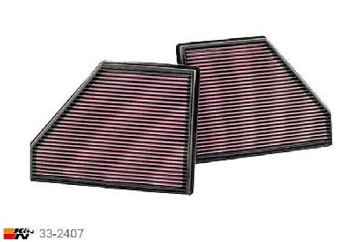 33-2407 K&N Luchtfilter, BMW X5 4.8 set van 2 stuks, 2007-2010