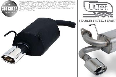 Ulter Sport, Einddemper, Geheel RVS, Enkel Ovaal 120x80mm, Opel, VECTRA-C, 1.6 16V 74kW, 1.8 16V 81/90kW, 2.2 16V 108kW, 2.0 DTI 74kW, 2.2 DTI 86/92kW, 09/02- 05  SEDAN, Pasklaar, Past op originele middendemper/katalysator