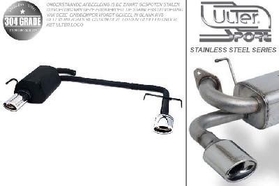 Ulter Sport, Einddemper L+R, Geheel RVS, Enkel Ovaal 120x80mm, Opel, VECTRA-C, 1.6 16V 74kW, 1.8 16V 81/90kW, 2.2 16V 108kW, 2.0 DTI 74kW, 2.2 DTI 86/92kW, 09/02- 05  SEDAN, Pasklaar, Past op originele middendemper/katalysator