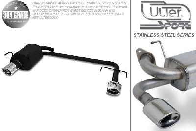 Ulter Sport, Einddemper L+R, Geheel RVS, Enkel Ovaal 120x80mm, Opel, VECTRA-C, 1.6 16V 74kW, 1.8 16V 81/90kW, 2.2 16V 108kW, 2.0 DTI 74kW, 2.2 DTI 86/92kW, 09/02- 05  SEDAN, Pasklaar, Past op originele middendemper/katalysator