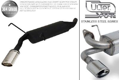 Ulter Sport, Einddemper, Geheel RVS, Enkel Ovaal 120x80mm, Opel, VECTRA-C, 1.8 16V 90/103kW, 2.0T 16V 129kW, 1.9CDTi 74/88/110 kW, 2.0 DTI 74/92 kW, 2003-   COMBI, Pasklaar, Past op originele middendemper/katalysator