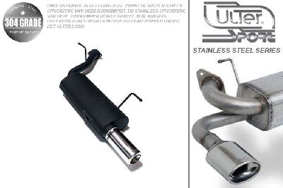 Ulter Sport, Einddemper, Geheel RVS, Enkel Rond 80mm, Opel, VECTRA-B, 1.6 16V 74kW, 1.8 16V 85kW, 2.0 16V 100kW, 09/95-09/99, COMBI, Pasklaar, Past op originele middendemper/katalysator