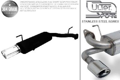 Ulter Sport, Einddemper, Geheel RVS, Enkel Ovaal 120x80mm, Opel, VECTRA-B, 1.6 16V 74kW, 1.8 16V 85kW, 2.0 16V 100kW, 09/95-09/99, Hatchback.   Sedan, Pasklaar, Past op originele middendemper/katalysator
