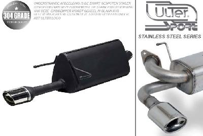 Ulter Sport, Einddemper, Geheel RVS, Enkel Ovaal 120x80mm, Opel, ASTRA-H, 1.3CDTi 66kW, 1.7CDTi 59/74kW, 1.9CDTi 88/110kW, 2003-  COMBI, Pasklaar, Past op originele middendemper/katalysator