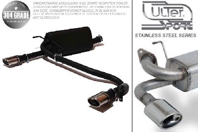 Ulter Sport, Einddemper L+R, Geheel RVS, Enkel Ovaal 95x65mm, Opel, ASTRA-H, 1.3CDTi 66kW, 1.7CDTi 59/74kW, 1.9CDTi 88/110kW, 2003-  COMBI, Pasklaar, Past op originele middendemper/katalysator