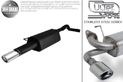 Ulter Sport, Einddemper, Geheel RVS, Enkel Ovaal 120x80mm, Skoda, OCTAVIA, 1.8T 110kW, 1.9 Tdi 66/74/81/96kW, 1.9 Sdi 50kW, 10/96-05, HATCHBACK. COMBI, Pasklaar, Past op originele middendemper/katalysator