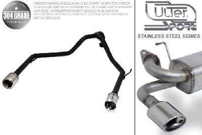 Ulter Sport, Einddemper, Geheel RVS, LC120Enkel Rond 100mm, Toyota, LAND CRUISER, 3.0 D-4D 122kW  2005-, Pasklaar, Past op originele middendemper/katalysator