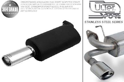 Ulter Sport, Einddemper, Geheel RVS, Enkel Ovaal 95x65mm, Toyota, COROLLA, 1.3 63kW, 1.4 71kW, 1.6 81kW, 97- 01  Hatchback, Pasklaar, Past op originele middendemper/katalysator