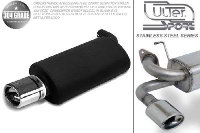 Ulter Sport, Einddemper, Geheel RVS, Enkel Ovaal 95x65mm, Toyota, COROLLA, 1.4, 1.6, 04/97-01, SEDAN, Pasklaar, Past op originele middendemper/katalysator