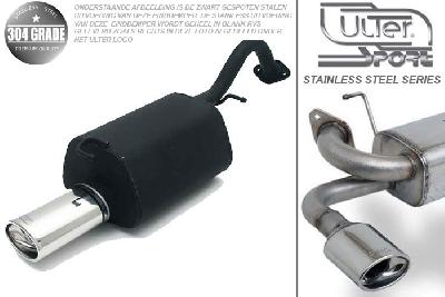 Ulter Sport, Einddemper, Geheel RVS, Enkel Ovaal 120x80mm, Toyota, COROLLA, 1.4 16V 71kW, 1.6 16V 81kW, 11/2001- 04, HATCHBACK   3D i 5D, Pasklaar, Past op originele middendemper/katalysator