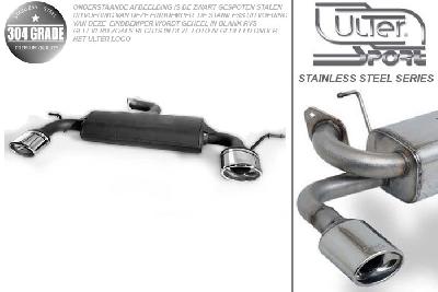 Ulter Sport, Einddemper L+R, Geheel RVS, Enkel Ovaal 120x80mm, VW, VW SCIROCCO III, 1.4 TSI 90/118kW, 2.0TDi 103kW, 2008-, Pasklaar, Past op originele middendemper/katalysator